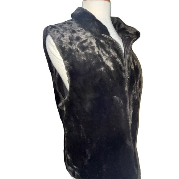 Blassport Jackets & Blazers - REVERSIBLE Beaver Faux Fur VEST Coat Jacket Brown Size L Women’s Full Zip 83814